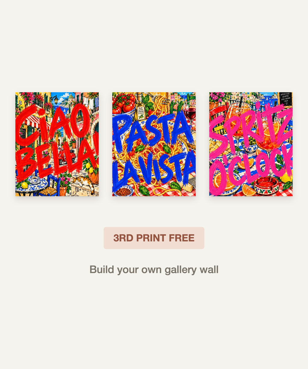 Indigo & Apricot art print