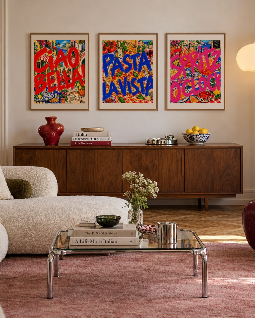 Indigo & Apricot art print