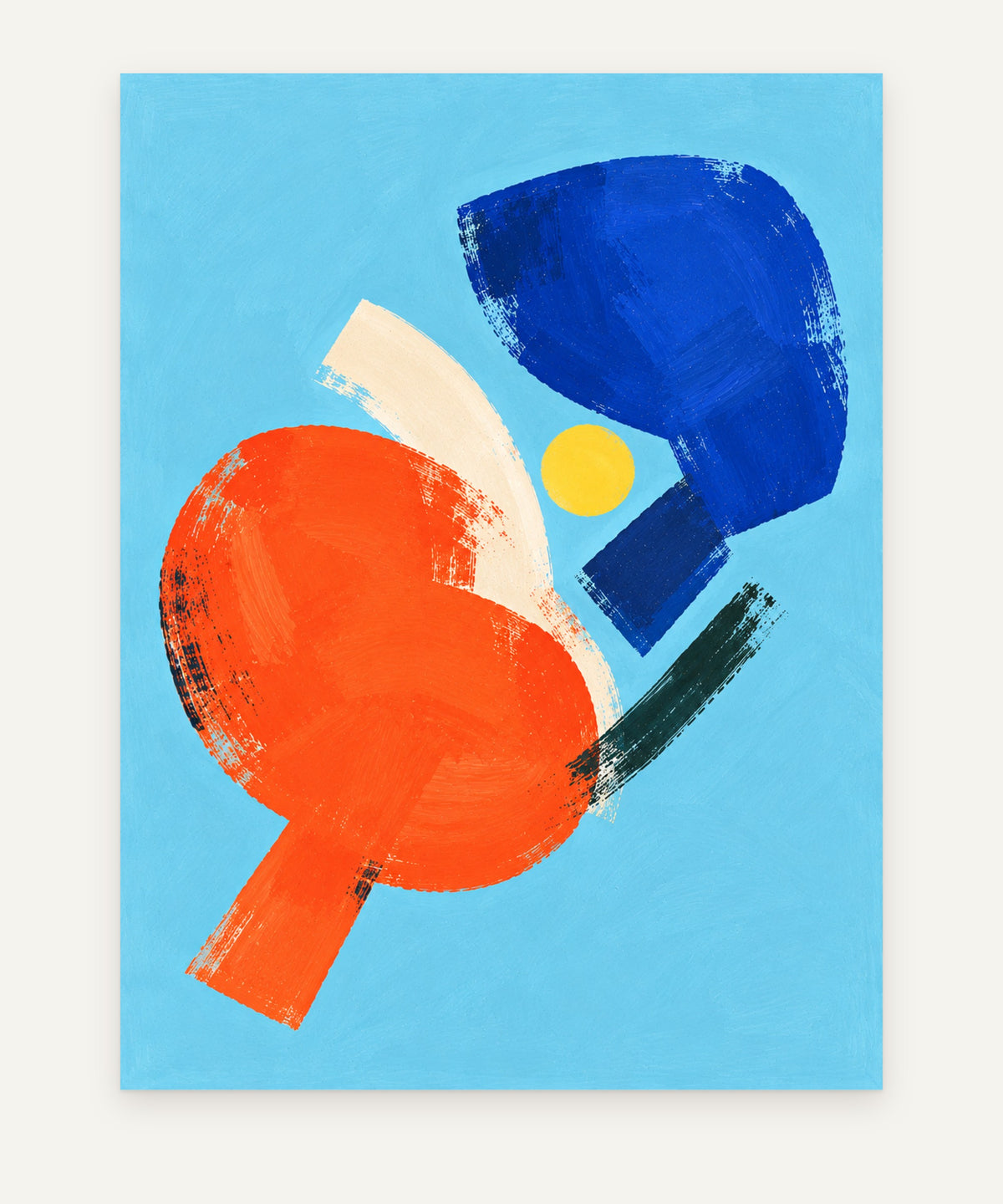 Indigo & Vermilion art print