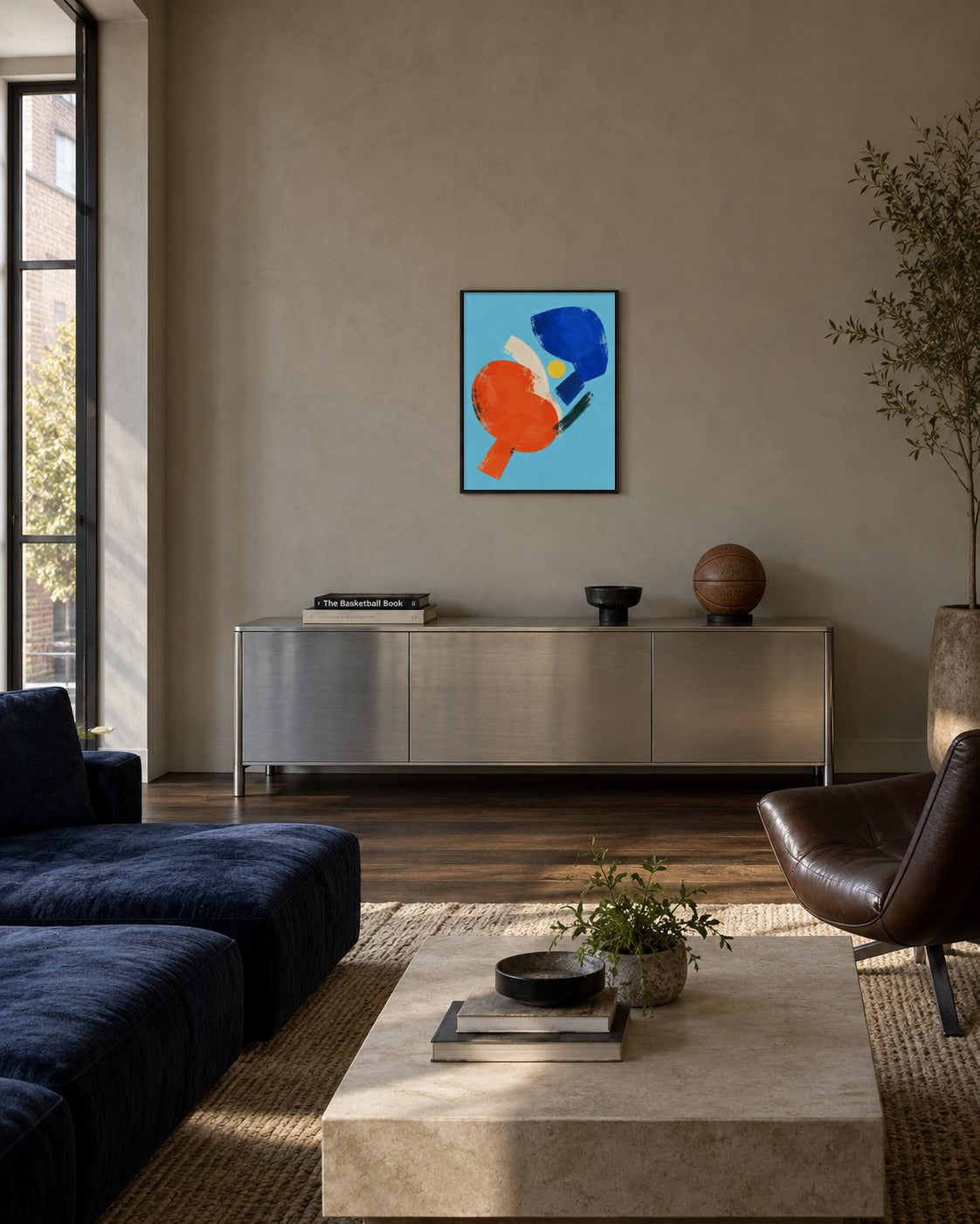 Indigo & Vermilion art print