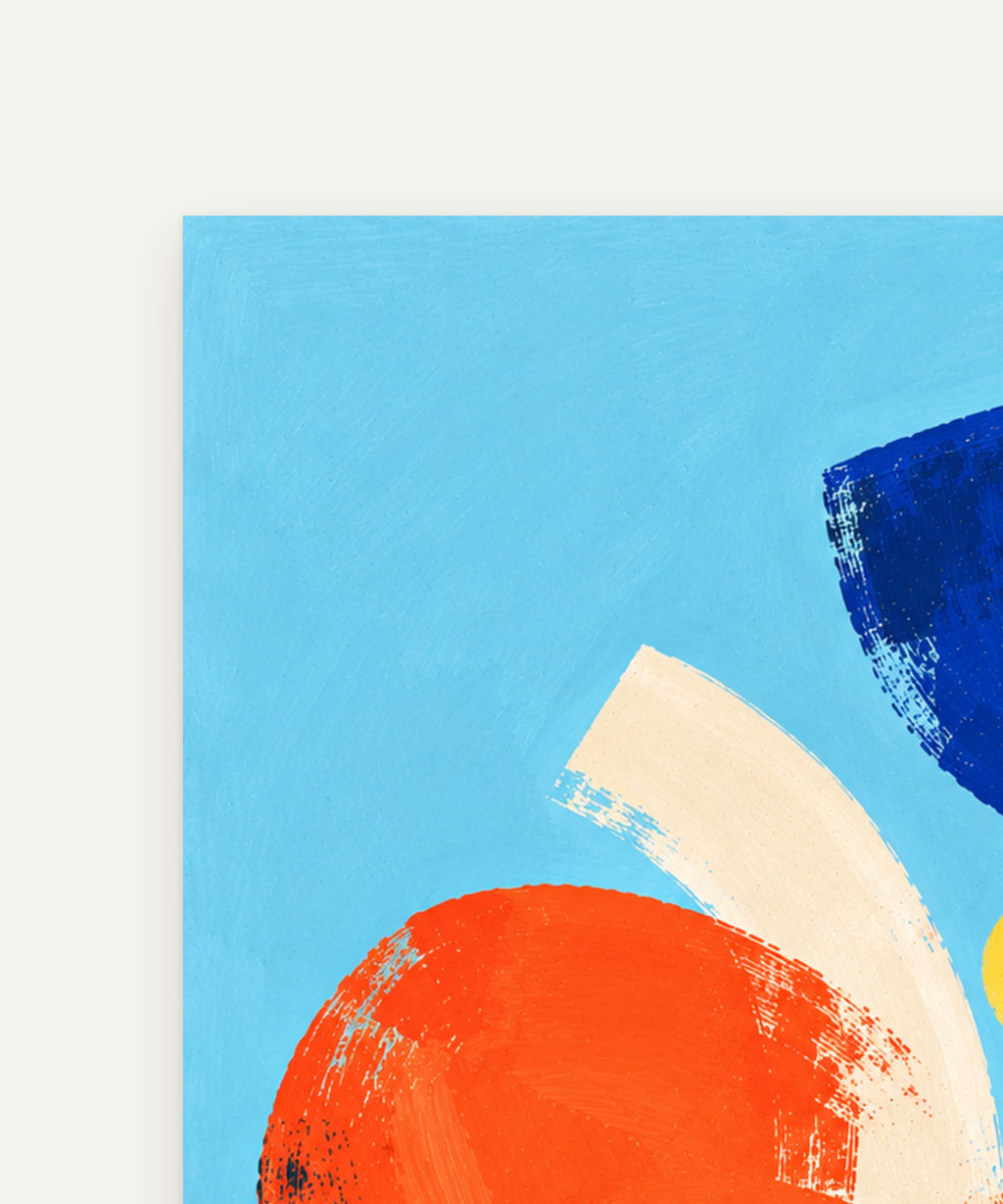 Indigo & Vermilion art print