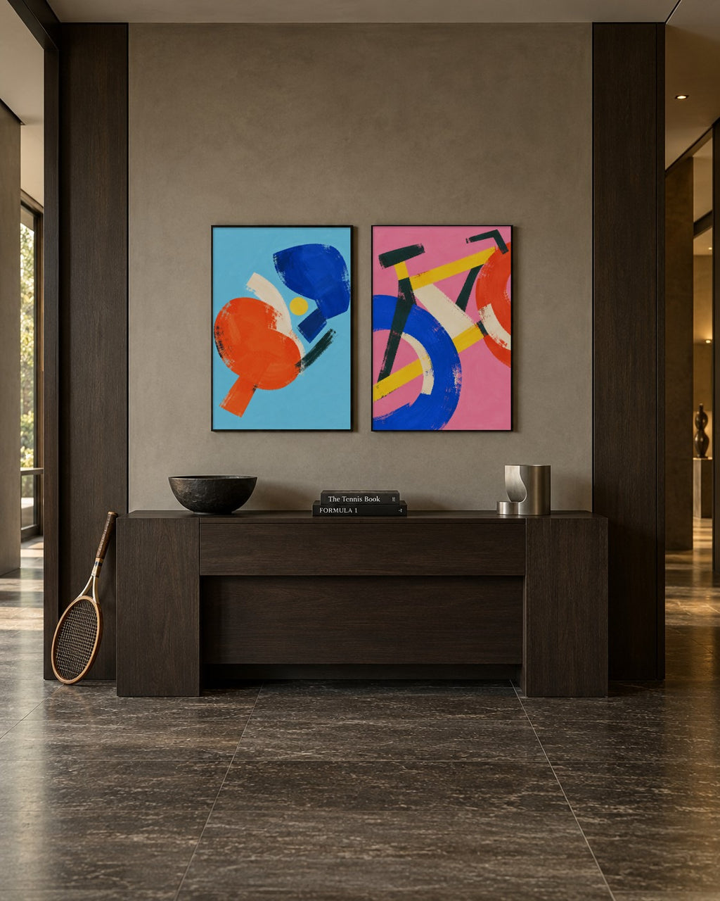 Indigo & Vermilion art print