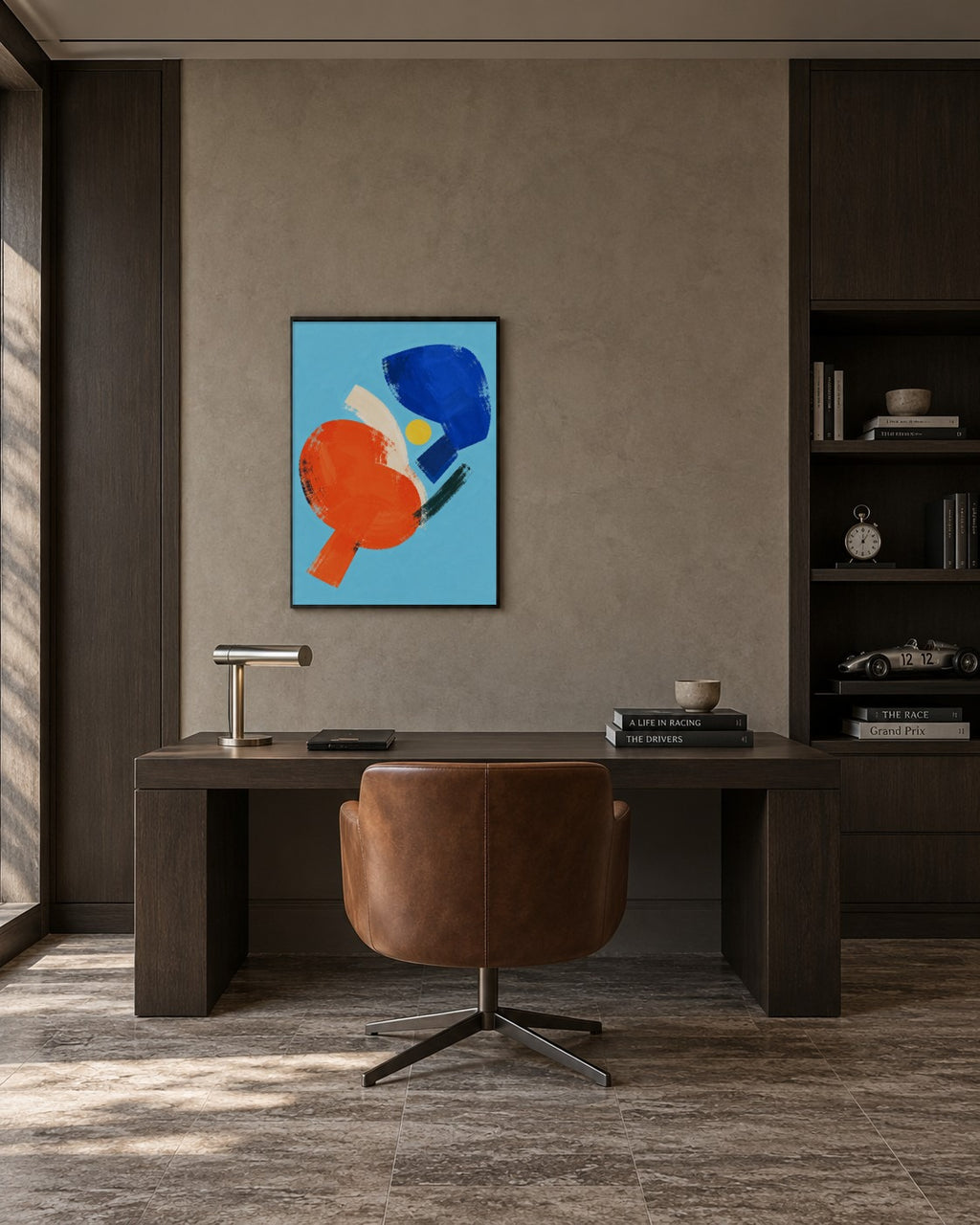 Indigo & Vermilion art print