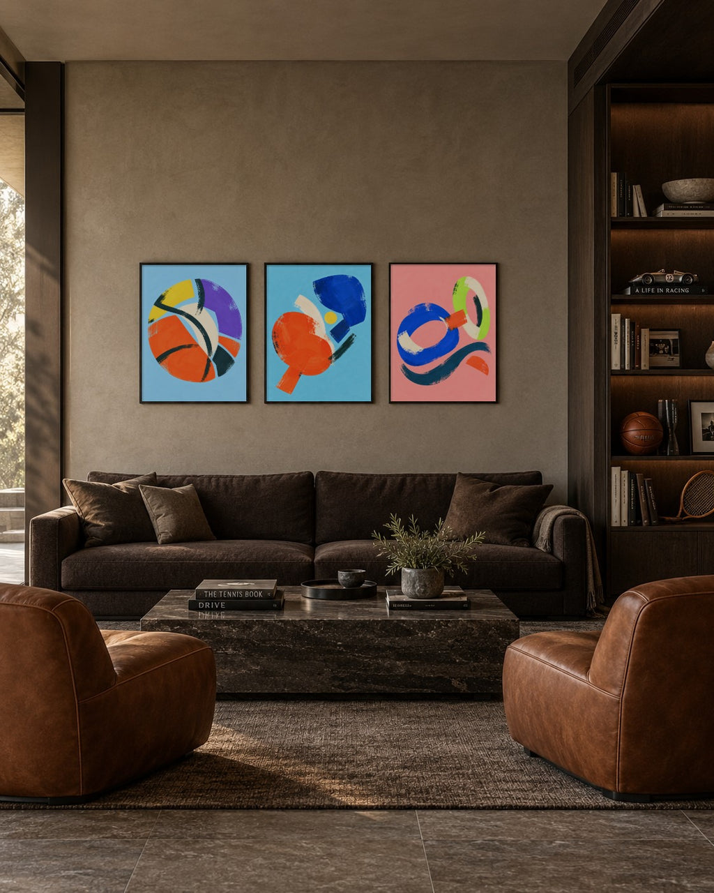 Indigo & Vermilion art print