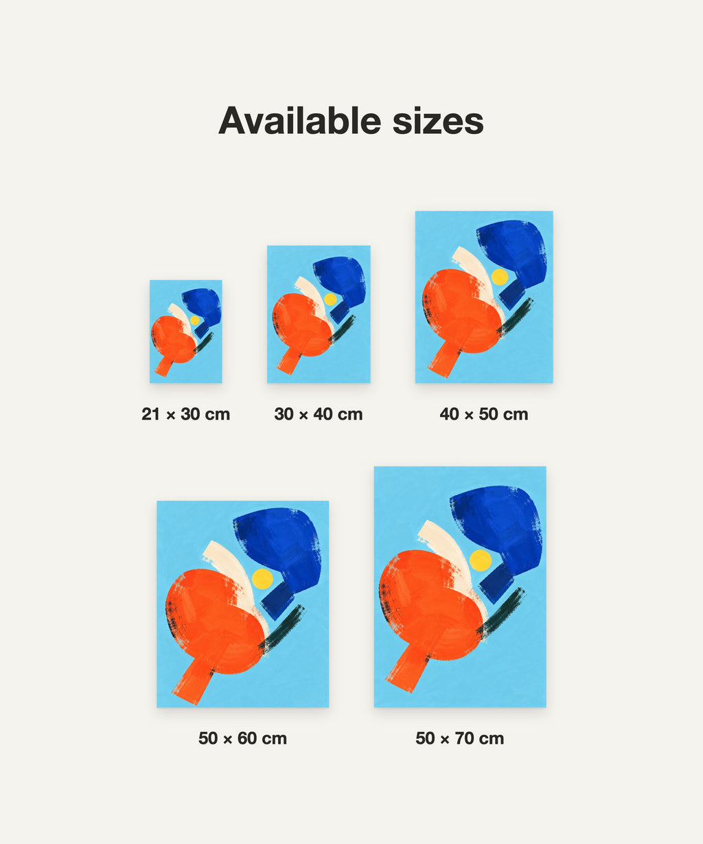Indigo & Vermilion art print